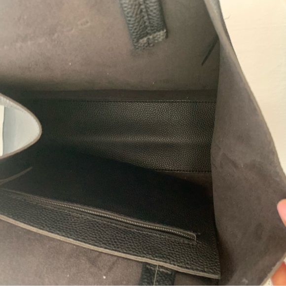 Donna Karan Black Leather unlined tote. Gently used. 15.5x5x13 - Picture 5 of 7